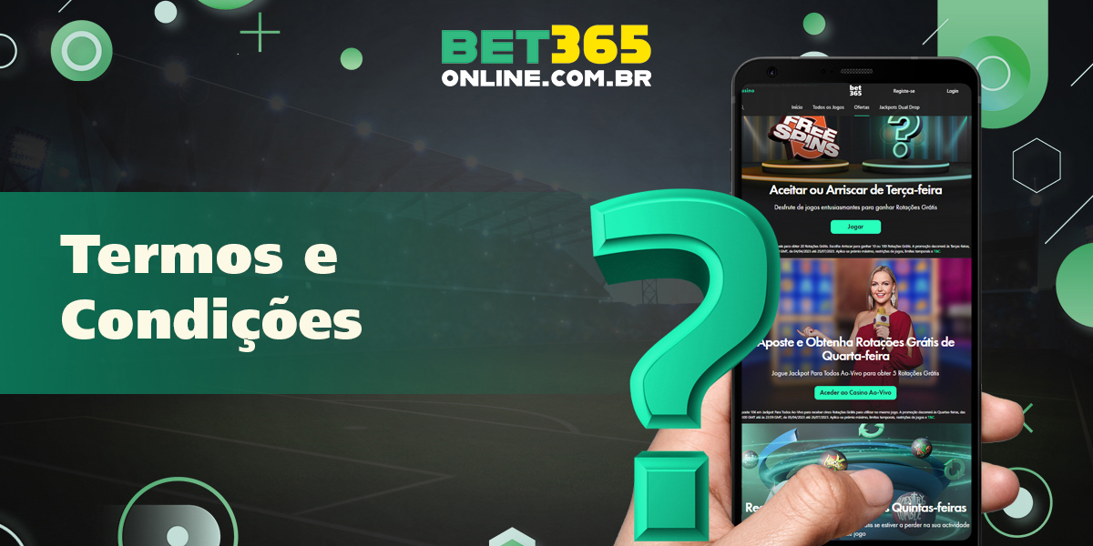 Termos e condições dos bônus do cassino online da bet365 
