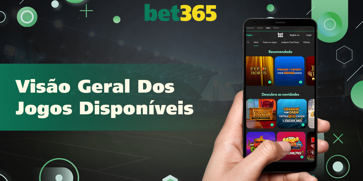 Visão geral de todos os jogos disponíveis no cassino online Bet365
