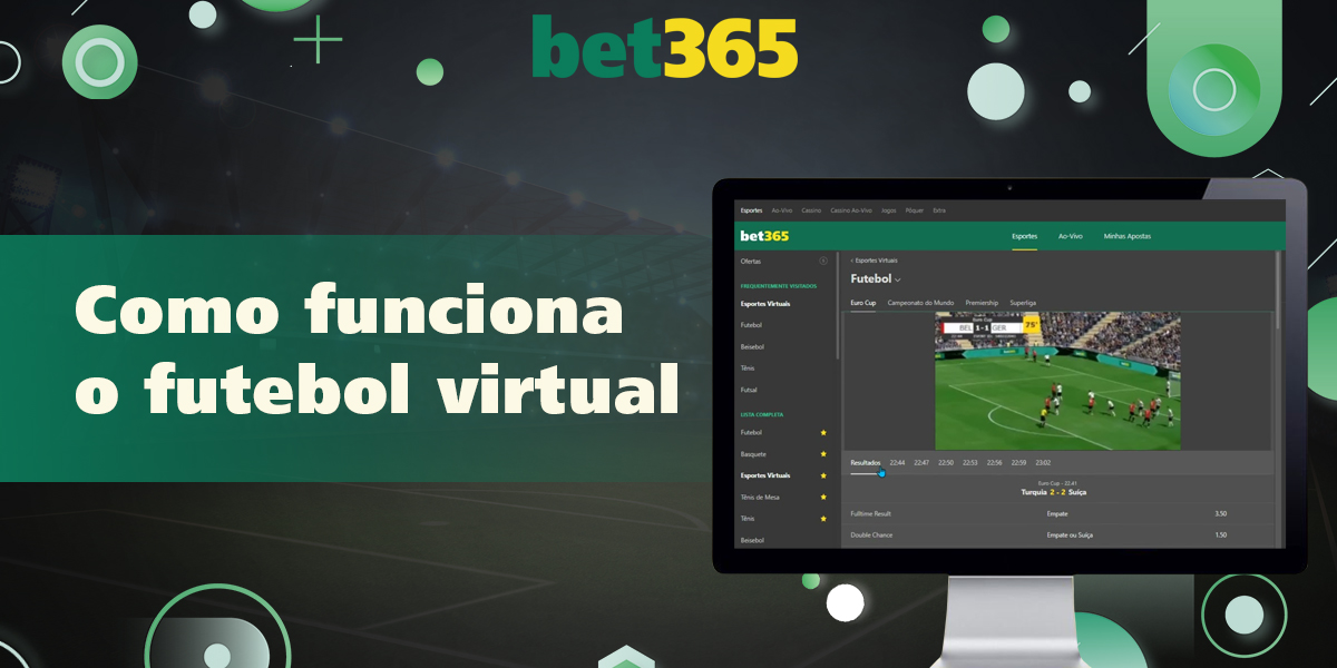 Instruções sobre como começar a apostar no Futebol Virtual na Bet365
