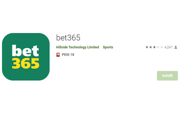 Seção de aplicativos na página principal da bet365