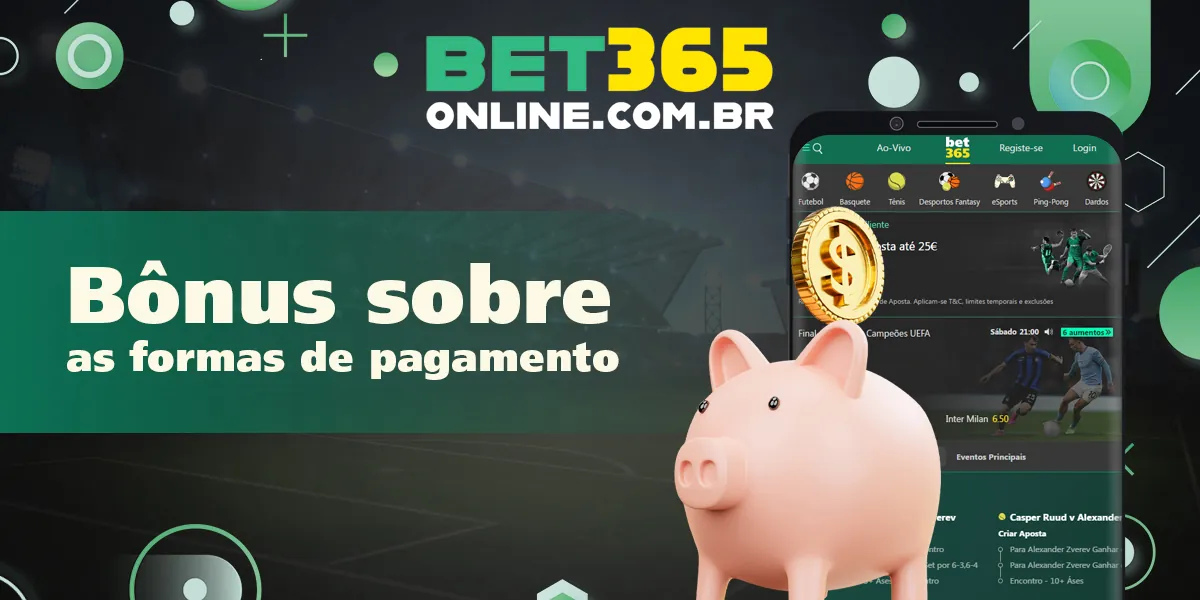 Promoções especiais para os métodos de pagamento do evento